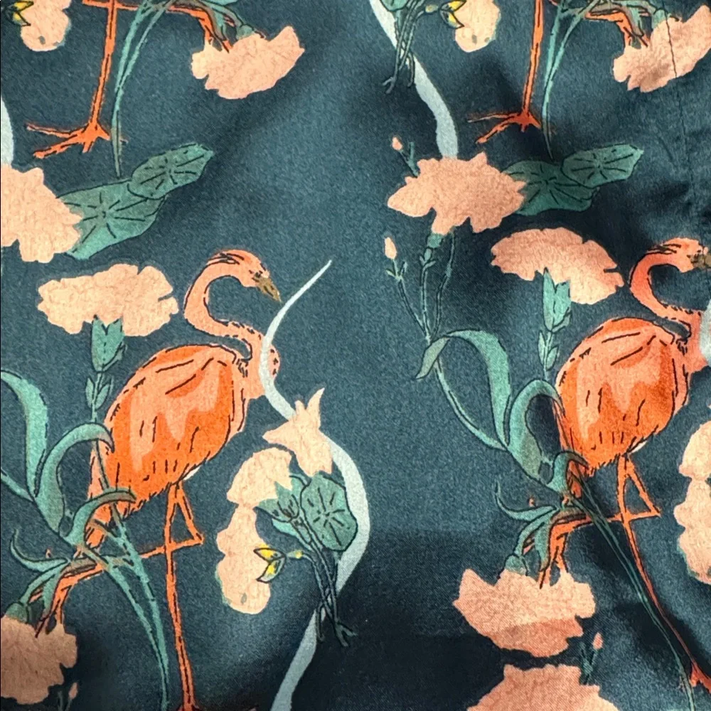 Their Nibs Flamingo and Floral satin-style dressing robe or duster - Picture 6 of 7